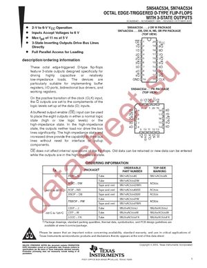 SN74AC534PWE4 datasheet  